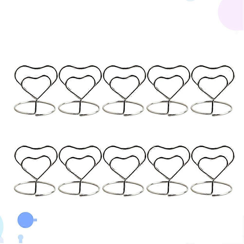 Paper Clips Heart Shaped Table Card Holder for Wedding 10Pcs