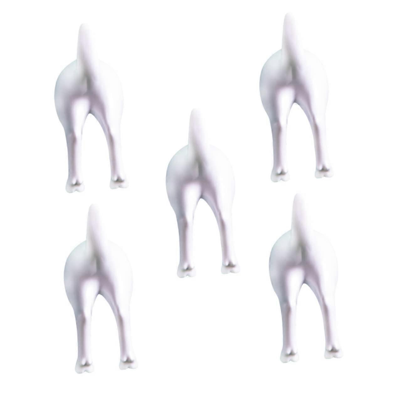 5pcs Dog Tail Wall Hooks Decorative Bathroom Coat Hangers MultiFunctional SpaceSaving Storage