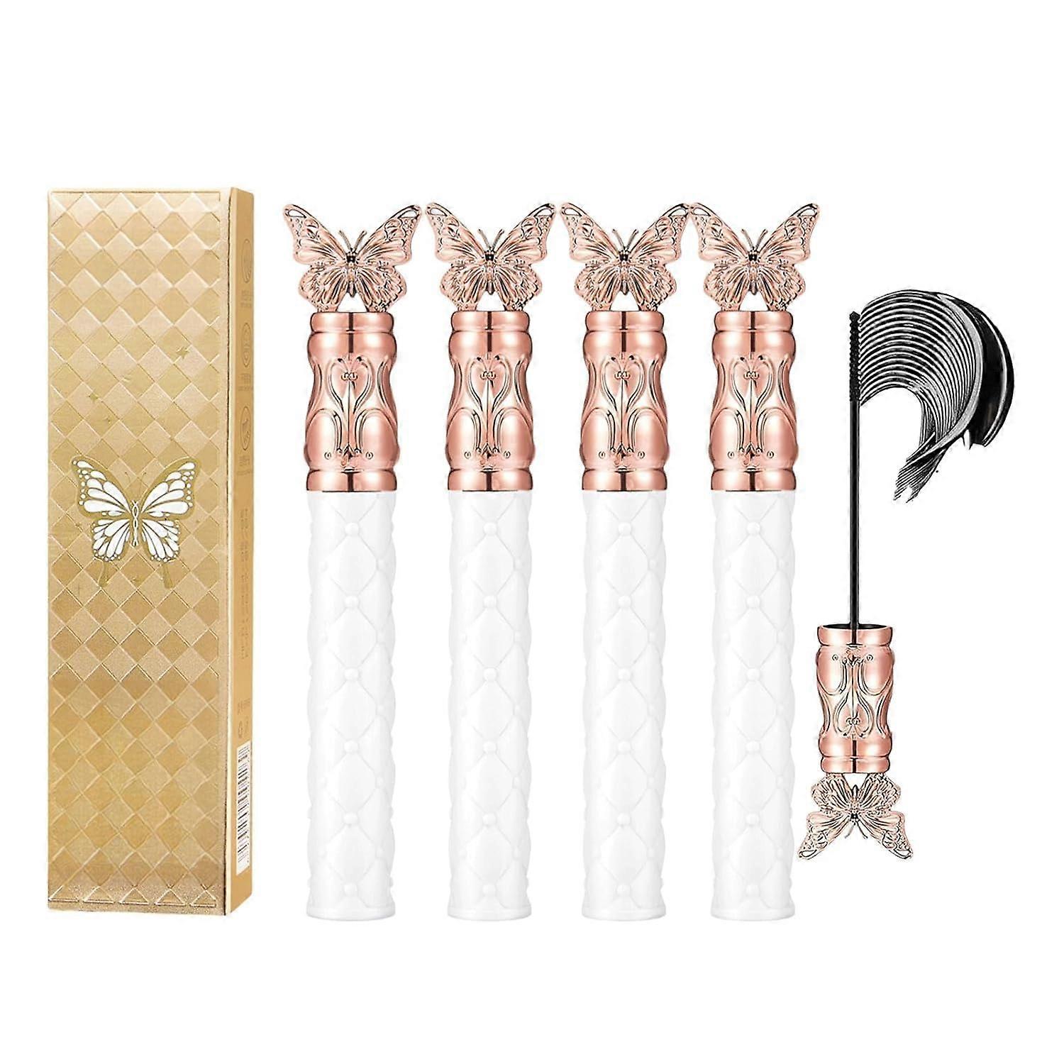 Waterproof Volumizing Curling Mascara for Dramatic Lashes, Smudge Proof LongLasting Wear (4PCS)