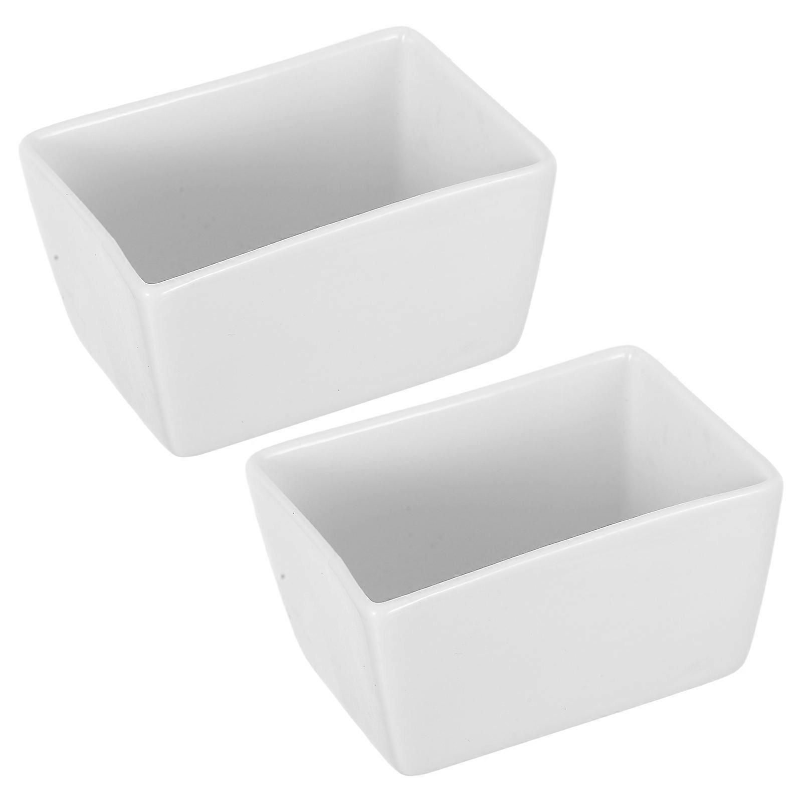 2Pcs Ceramic Sugar Packet Holder for Kitchen Rectangular Container