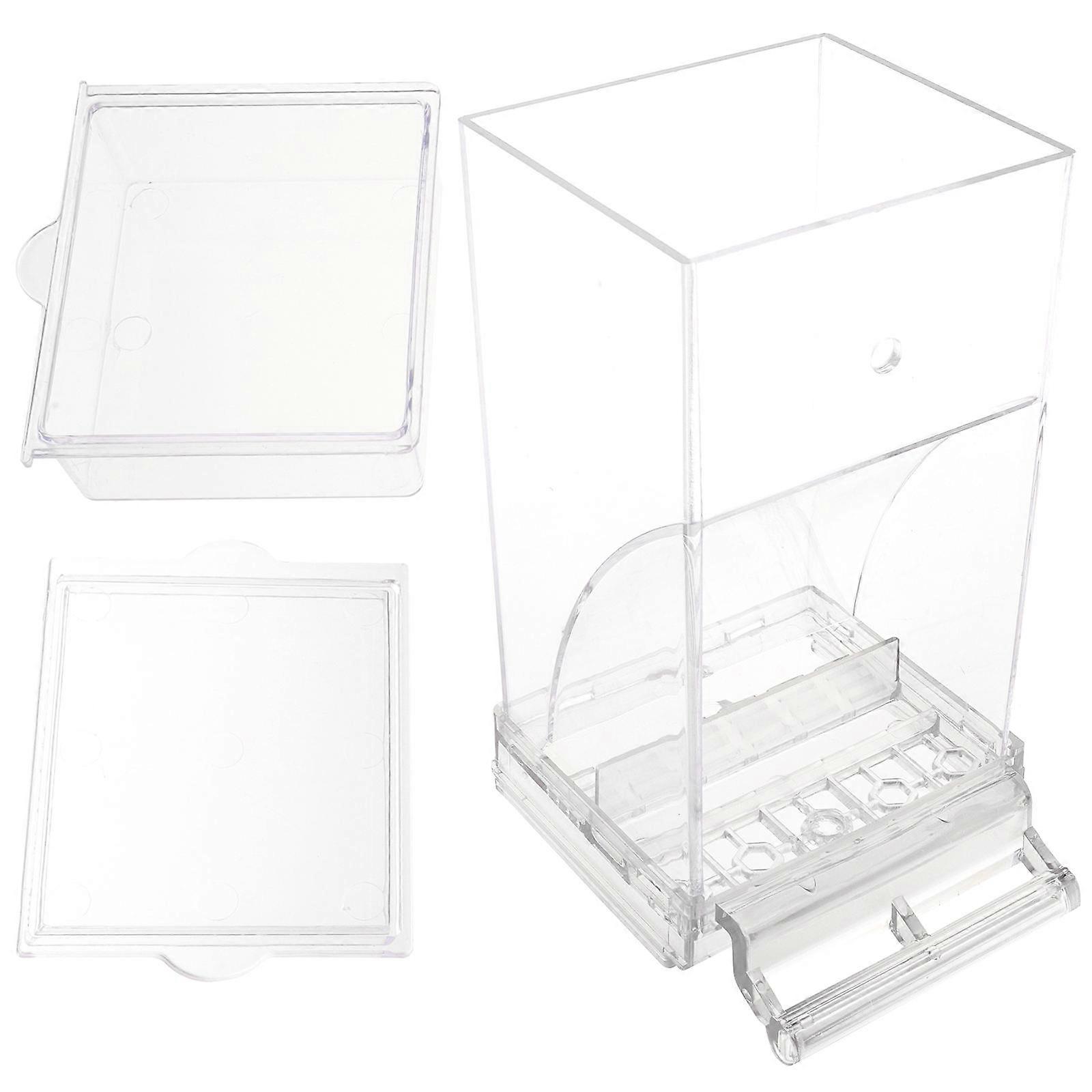 Cage Feeder Automatic Parrot Feeder Birds Home Use Rectangular 1Set