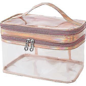 Transparente Kosmetiktasche, Reise-Kulturbeutel für Damen, wasserdichte Kosmetiktasche, 25-26