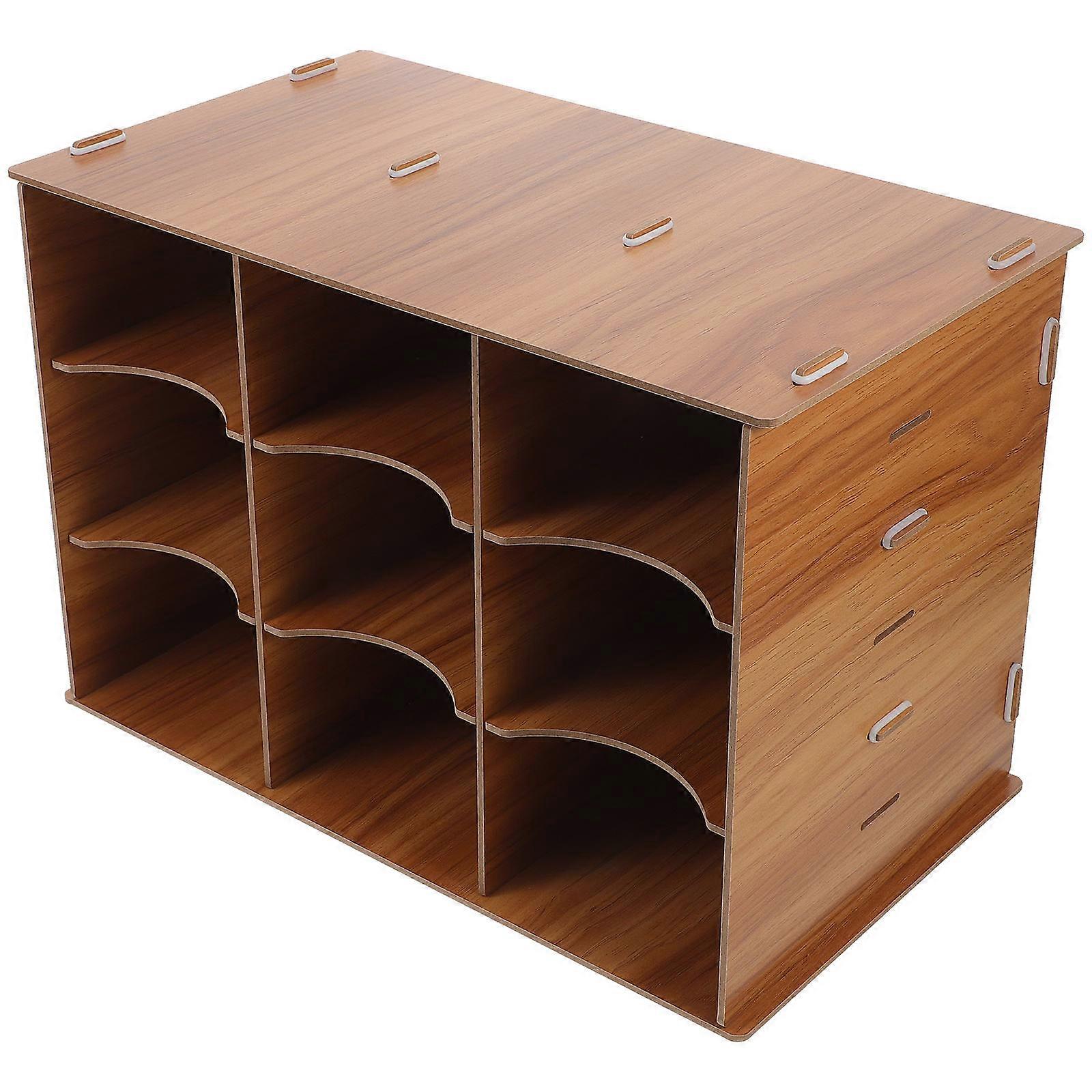Wood Desktop Storage Box for Office Supplies 2Pcs Set