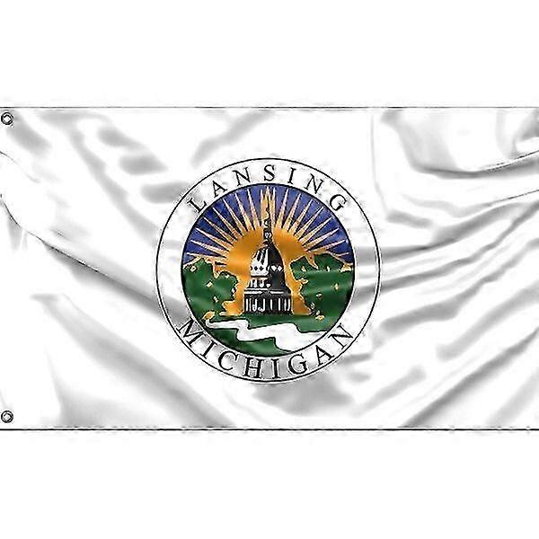 Lansing Flag Michigan Usa Pattern 441