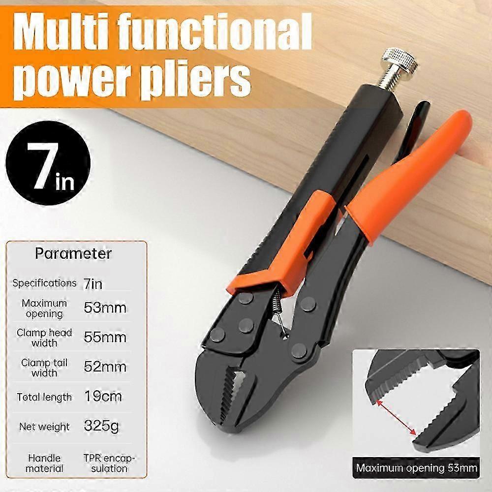 7/9/10" Multi-Function Locking Pliers Round/Straight Mooth Pipe Wrench Universal Pressure Pliers Strong Clamp Tool Hand Tools