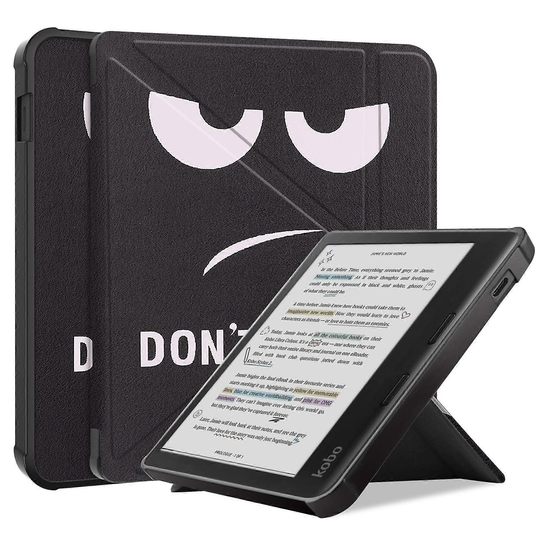For Kobo Libra Colour Case Pattern Print Leather ebook Reader Cover