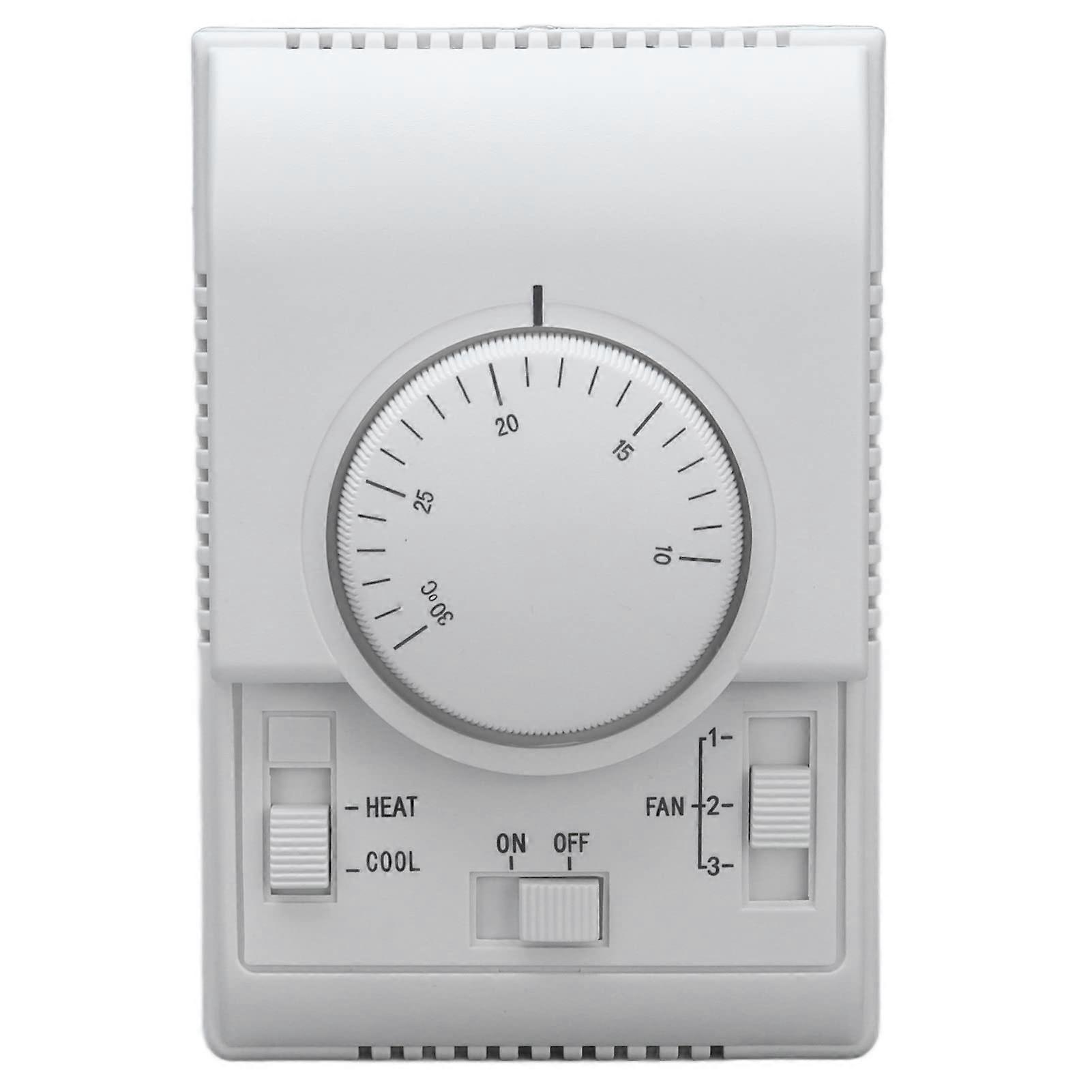 Central Air Conditioning Thermostat, Adjustable Mechanical Switch for Heating and Cooling, Wall Mounted
