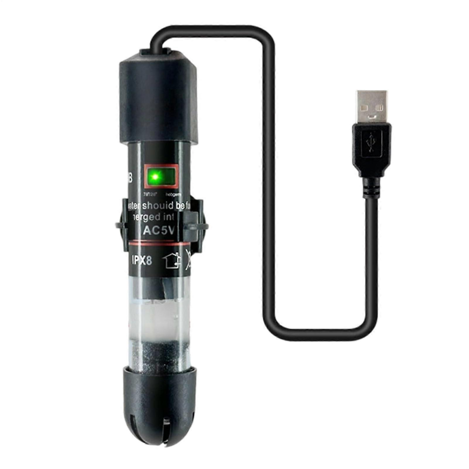Fish Tank Heater 10W USB Powered Mini Submersible with Consistent 26C Warmth for Betta and Turtle