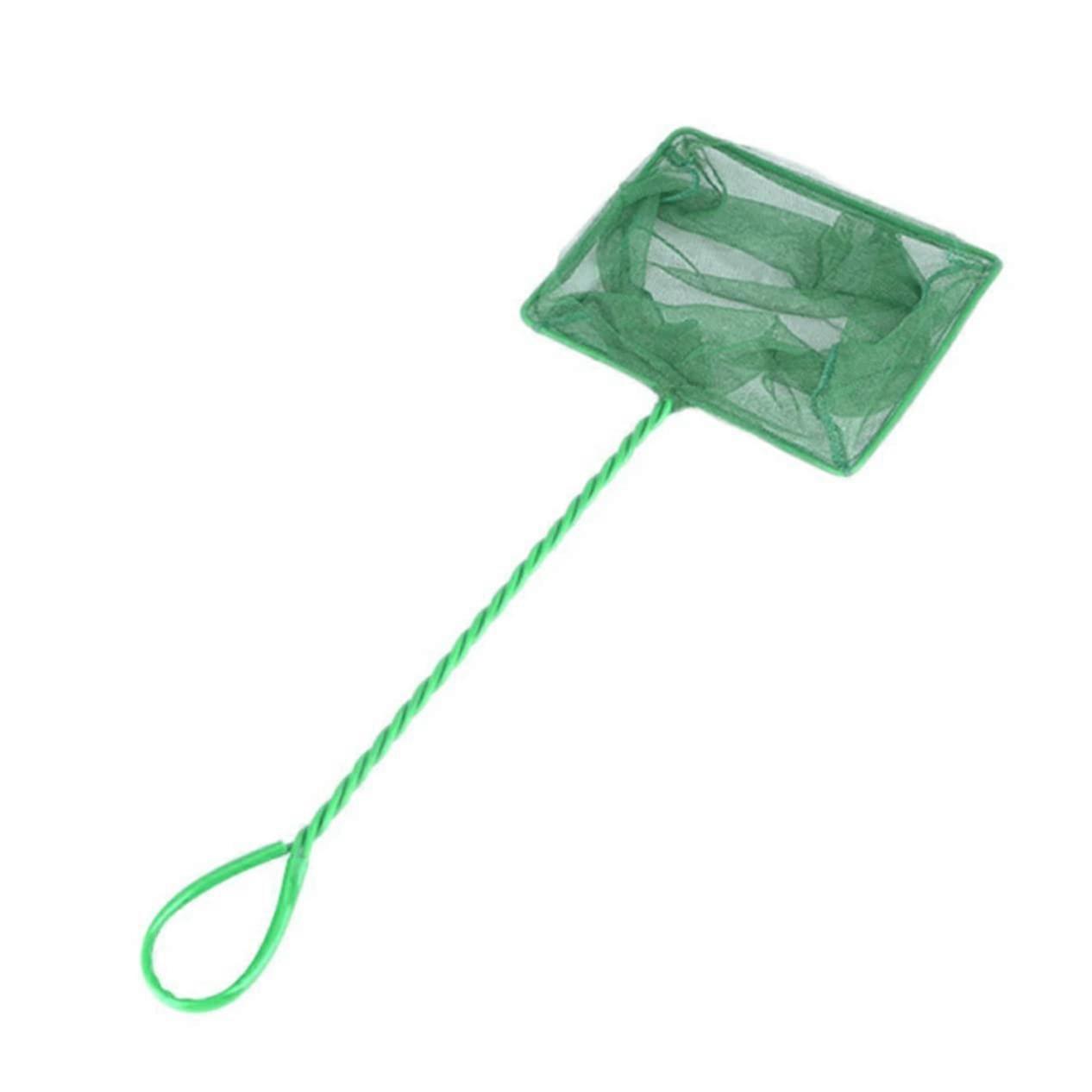 Large Aquarium Fish Net with Long Handle and Hook, Green Mesh for Betta and Small Fish