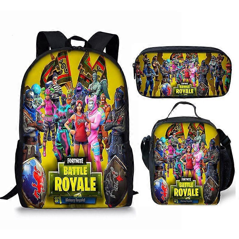 Fortnite Fortnite Backpack Large Capacity Three-piece Set Peripheral Backpack Student School Bag