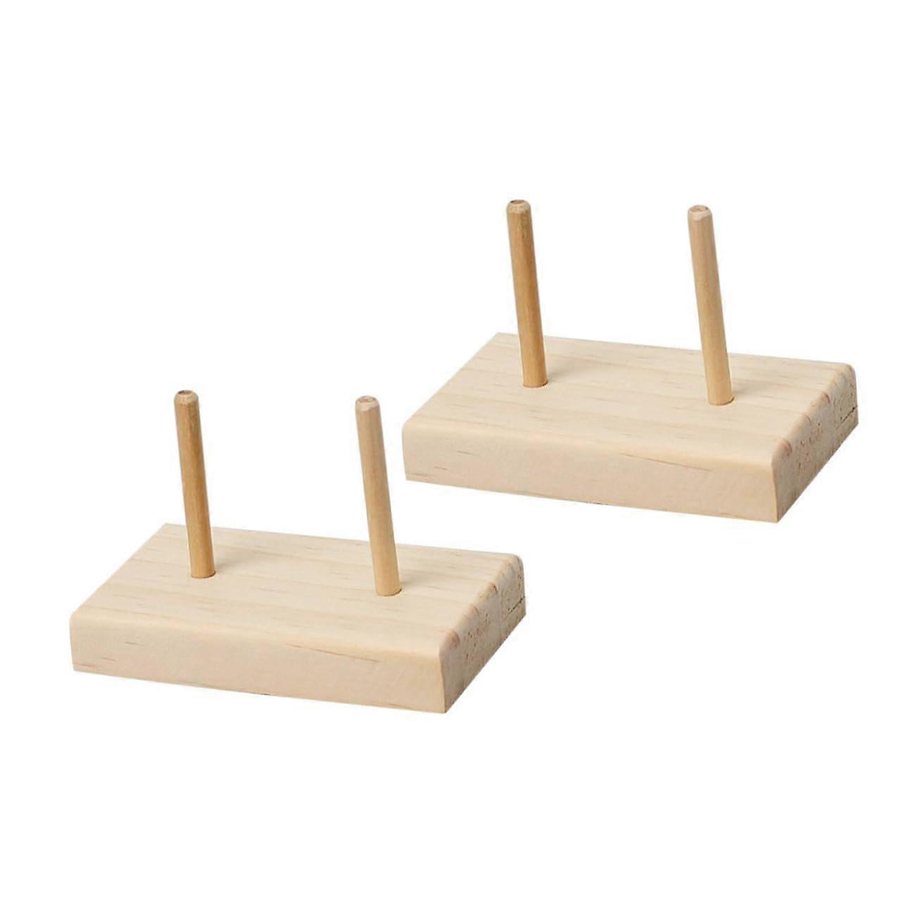 2pcs Wooden Thread Holder Rack with Stable Base for Sewing Quilting Embroidery Tangle Storage