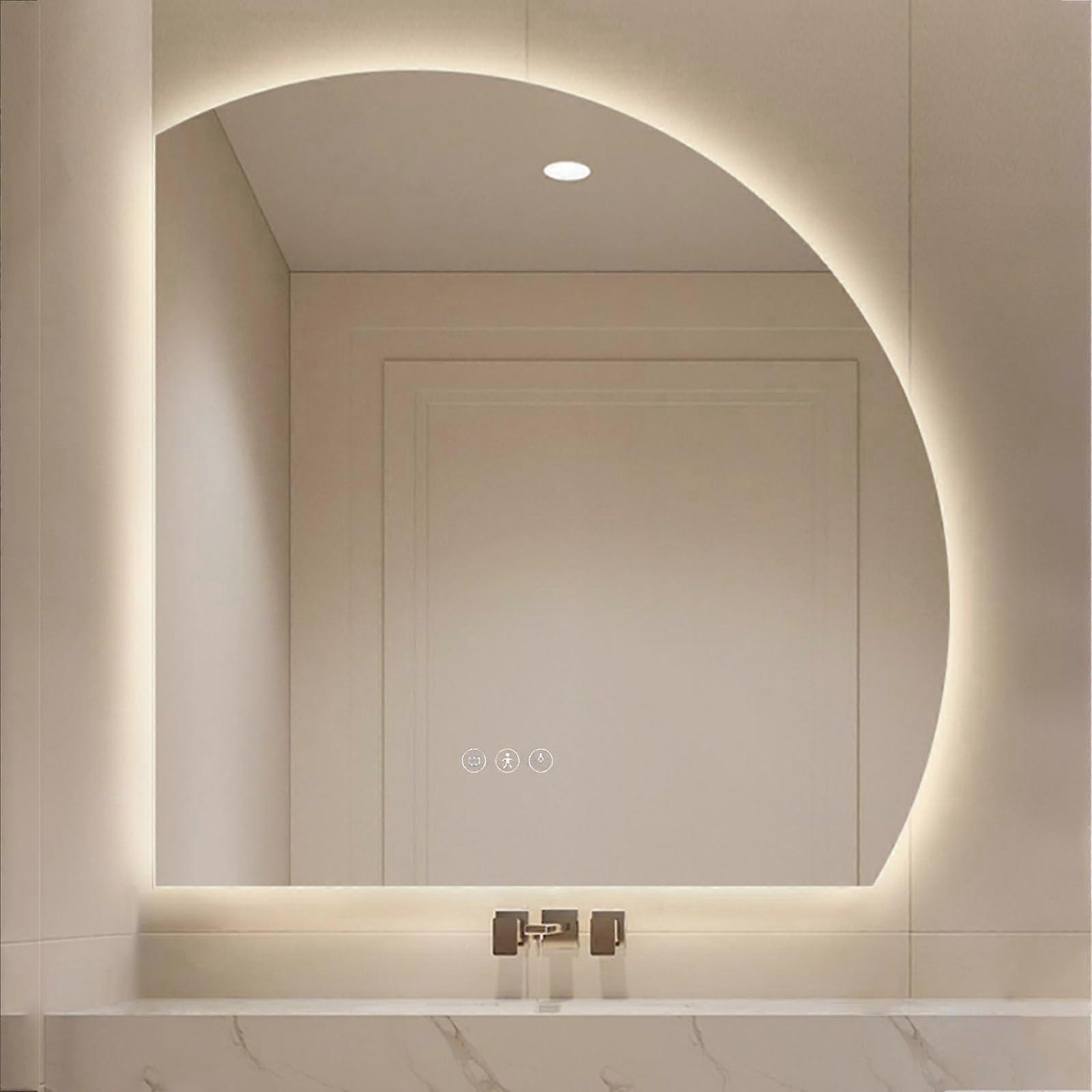 LED Bathroom Mirror with Motion Sensor, Frameless Smart Vanity Mirror with Demister and Dimming