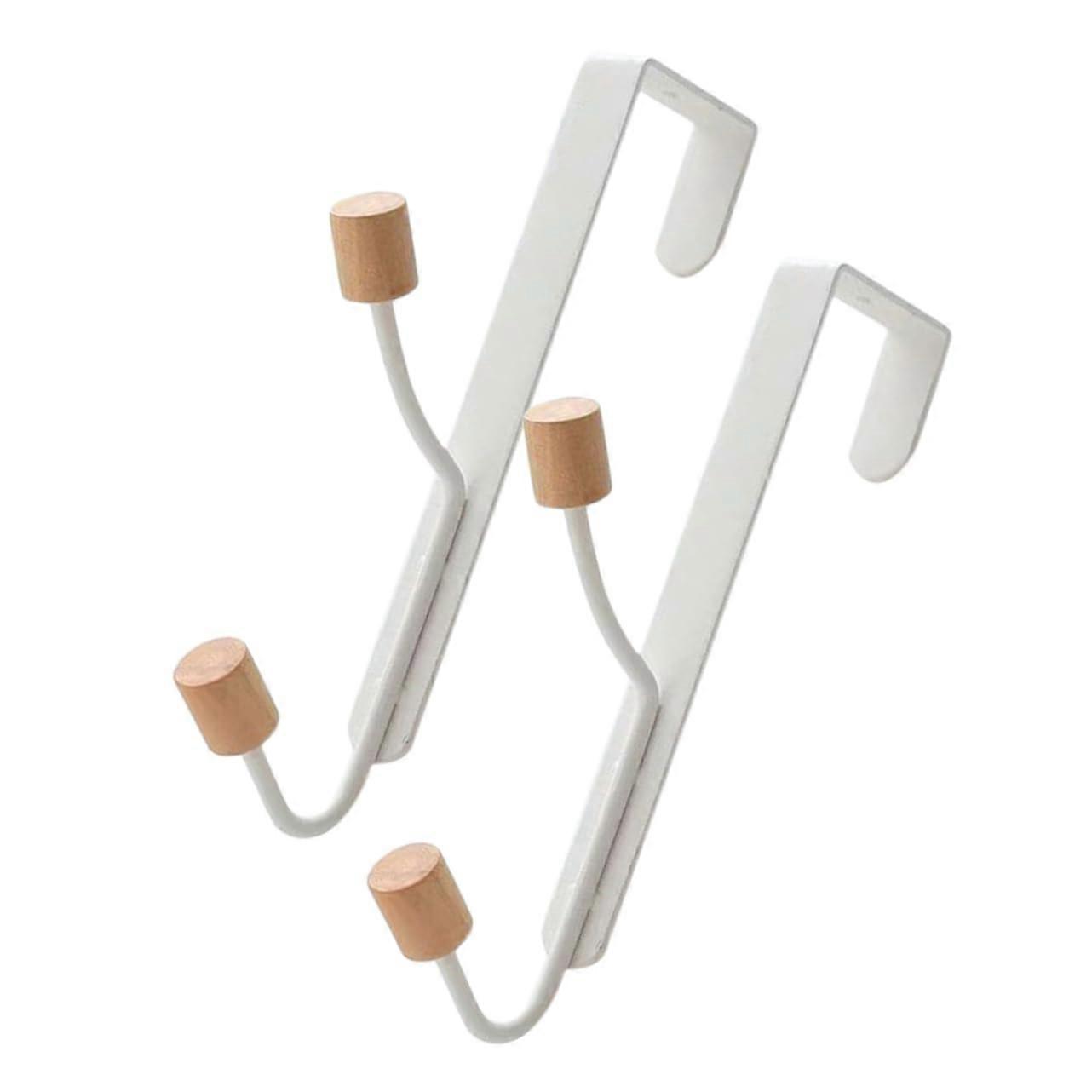 Over the Door Hooks No Drill Towel Holder Heavy Duty Coat Rack SpaceSaving MultiUse 2pcs