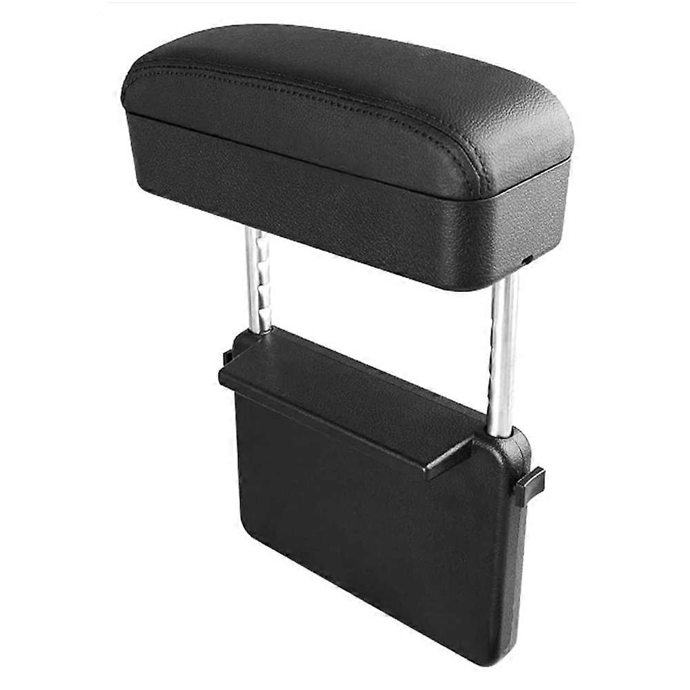 Universal Adjustable Car Armrest Box with Extra Storage and Comfort Elbow Support  Black