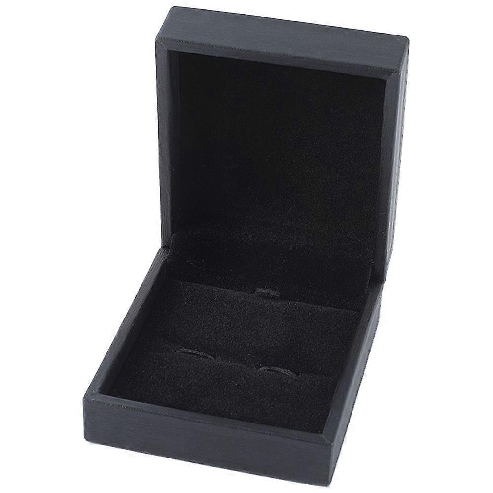 Paper Cardboard Jewelry Cufflink boxes with Lint Rectangle Black 8.4x7.3x3.8cm