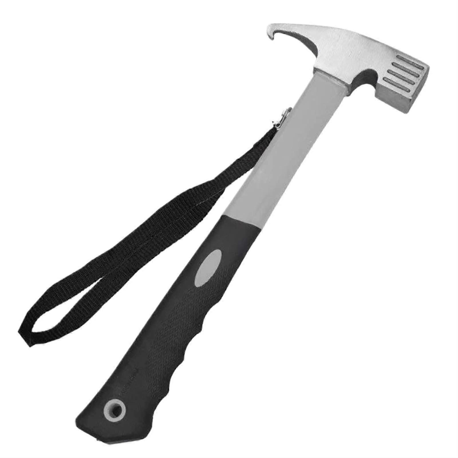Claw Hammer with Ergonomic Grip, MultiFunctional Head for Camping, Construction and DIY, Grey