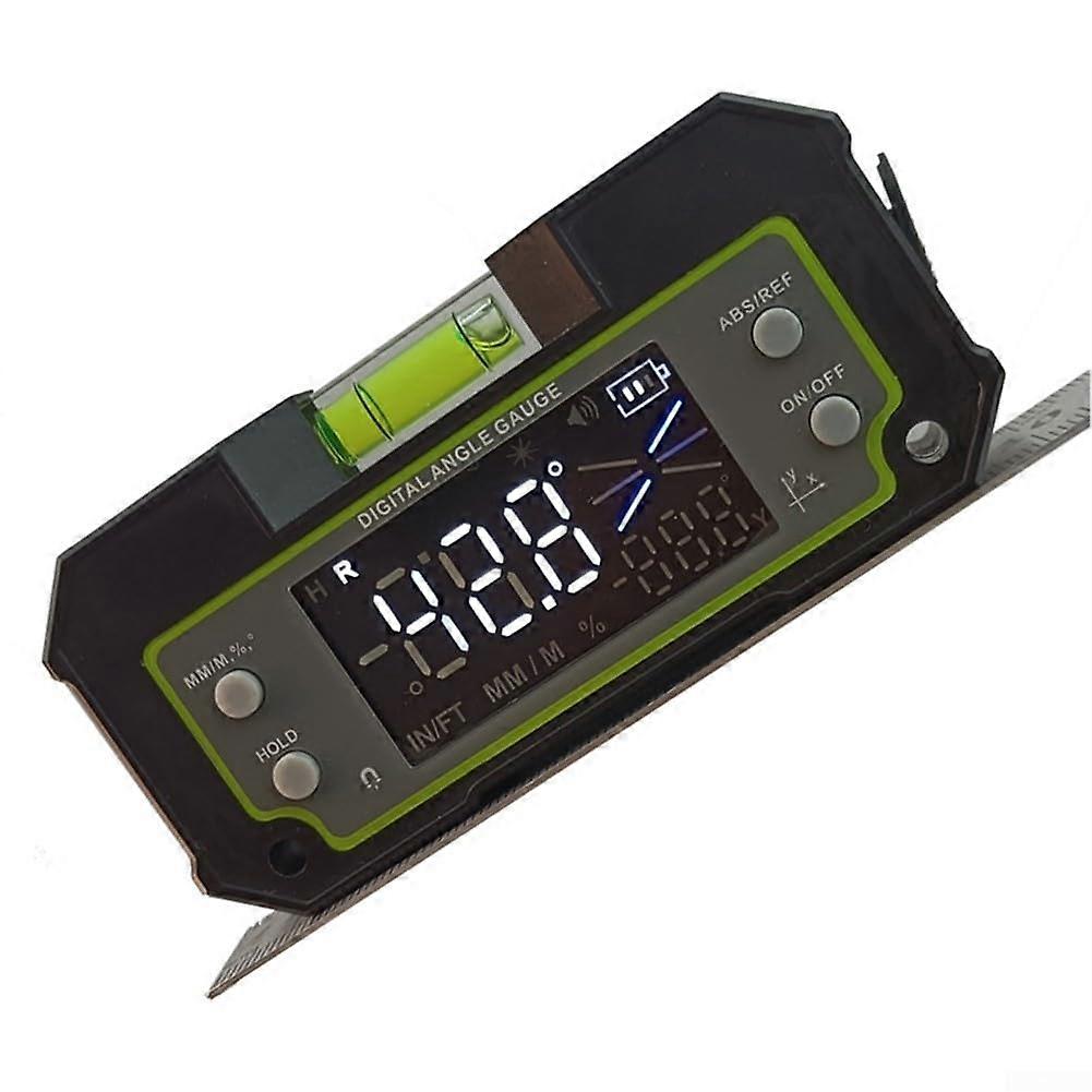 Dual Axis Digital Angle Finder with Magnetic Base, Backlit LCD, Rechargeable Type C (DC170)