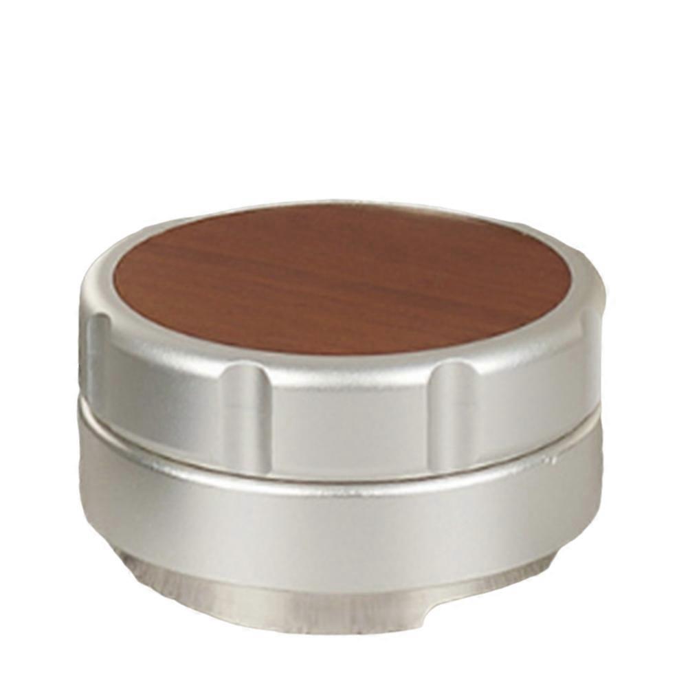 Espresso Powder Distributor Walnut Cover Coffee Leveler Silver,A