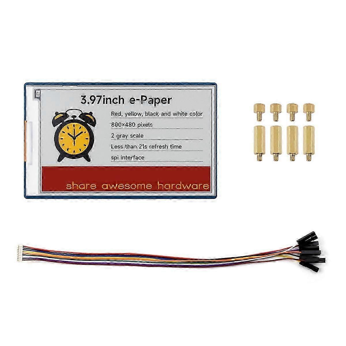 3.97 Inch E-Ink Display Module 800x480 Red Yellow Black White E-Paper Screen for STM32 ESP32