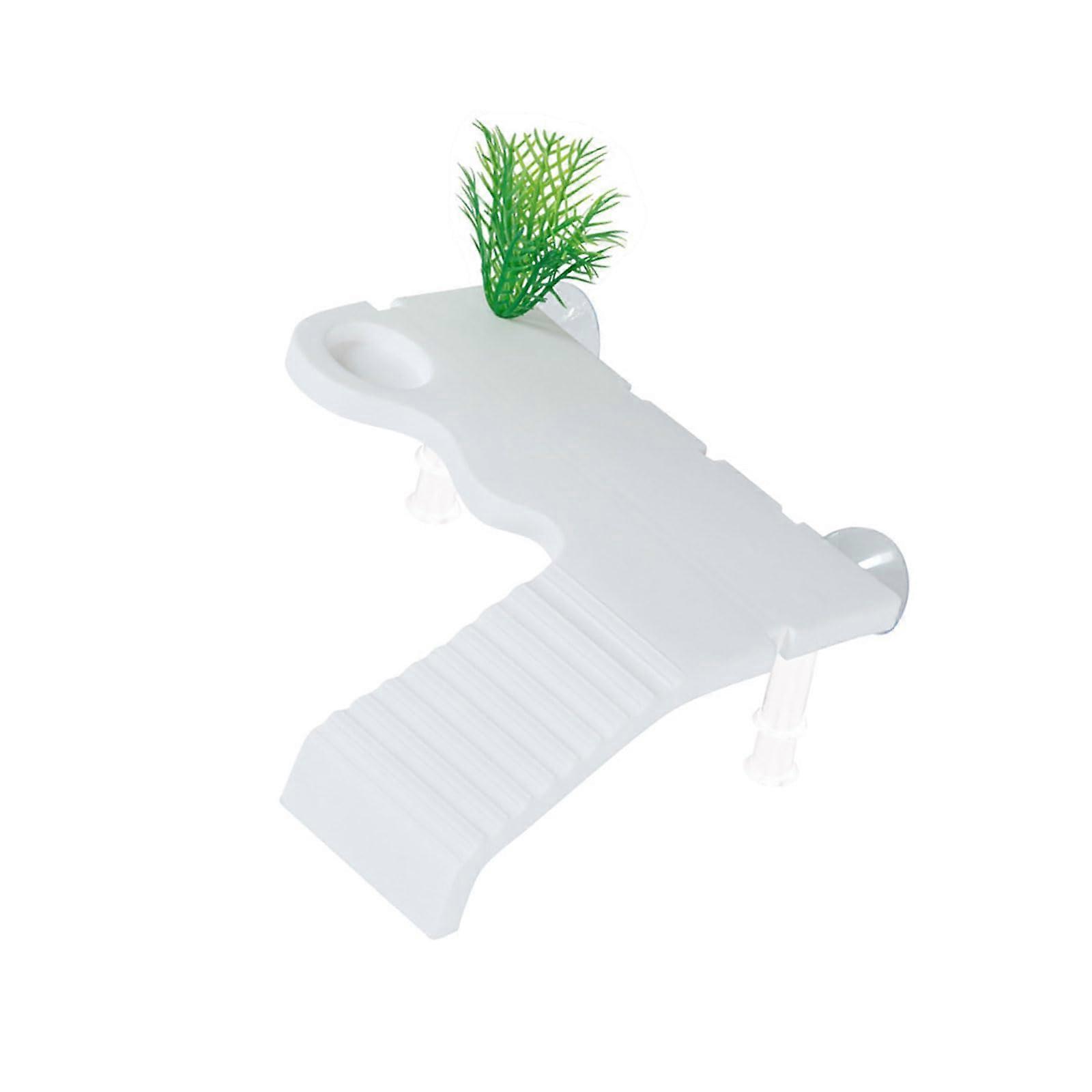 Turtle Basking Platform with Suction Cups, NonSlip Floating Dock for Aquarium and Tank Pets White