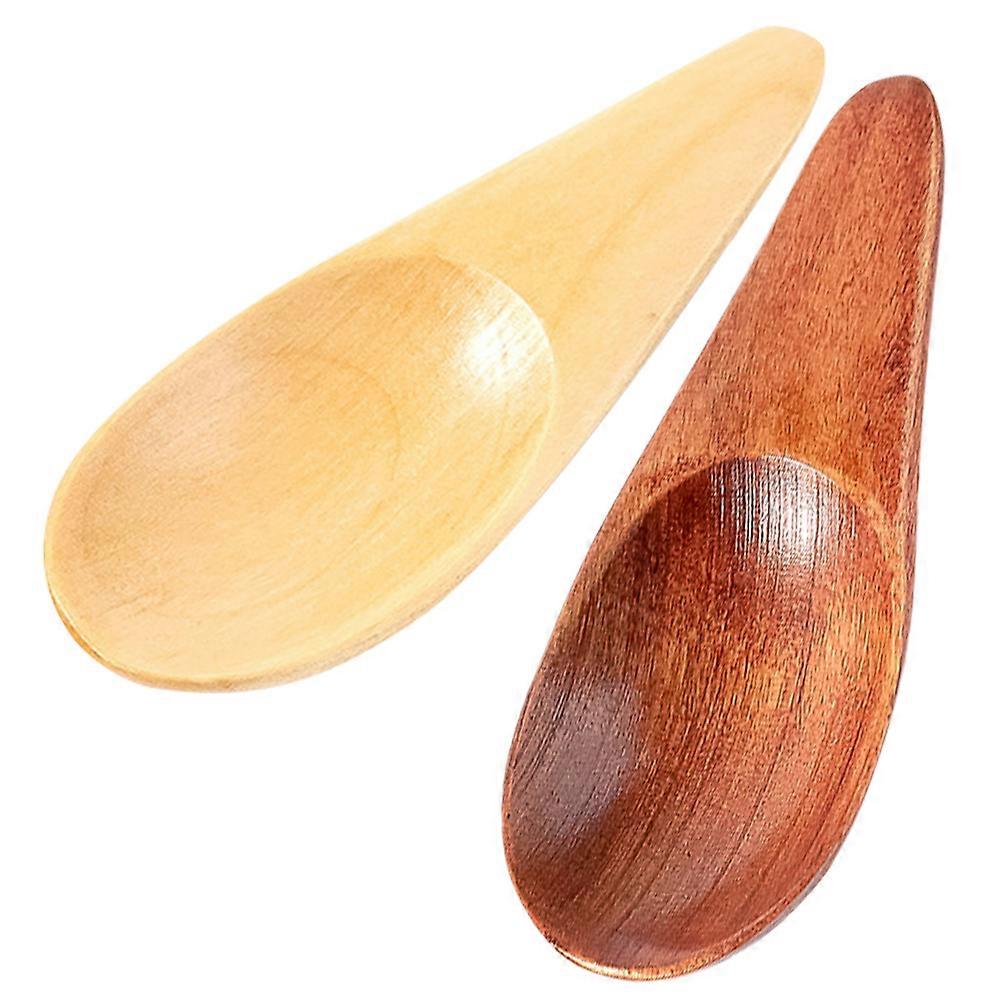 Multi-Function Wooden Seasoning Spoon for Storage 2Pcs Compact Tea Spoon