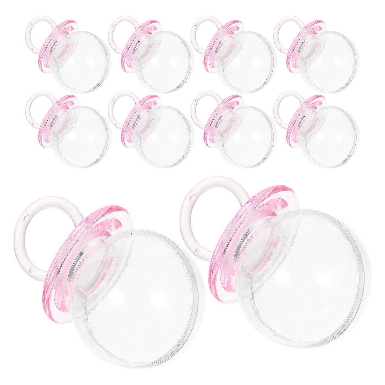 Candy Box Pacifier Shape for Storage 60Pcs Pink Plastic Party Favors