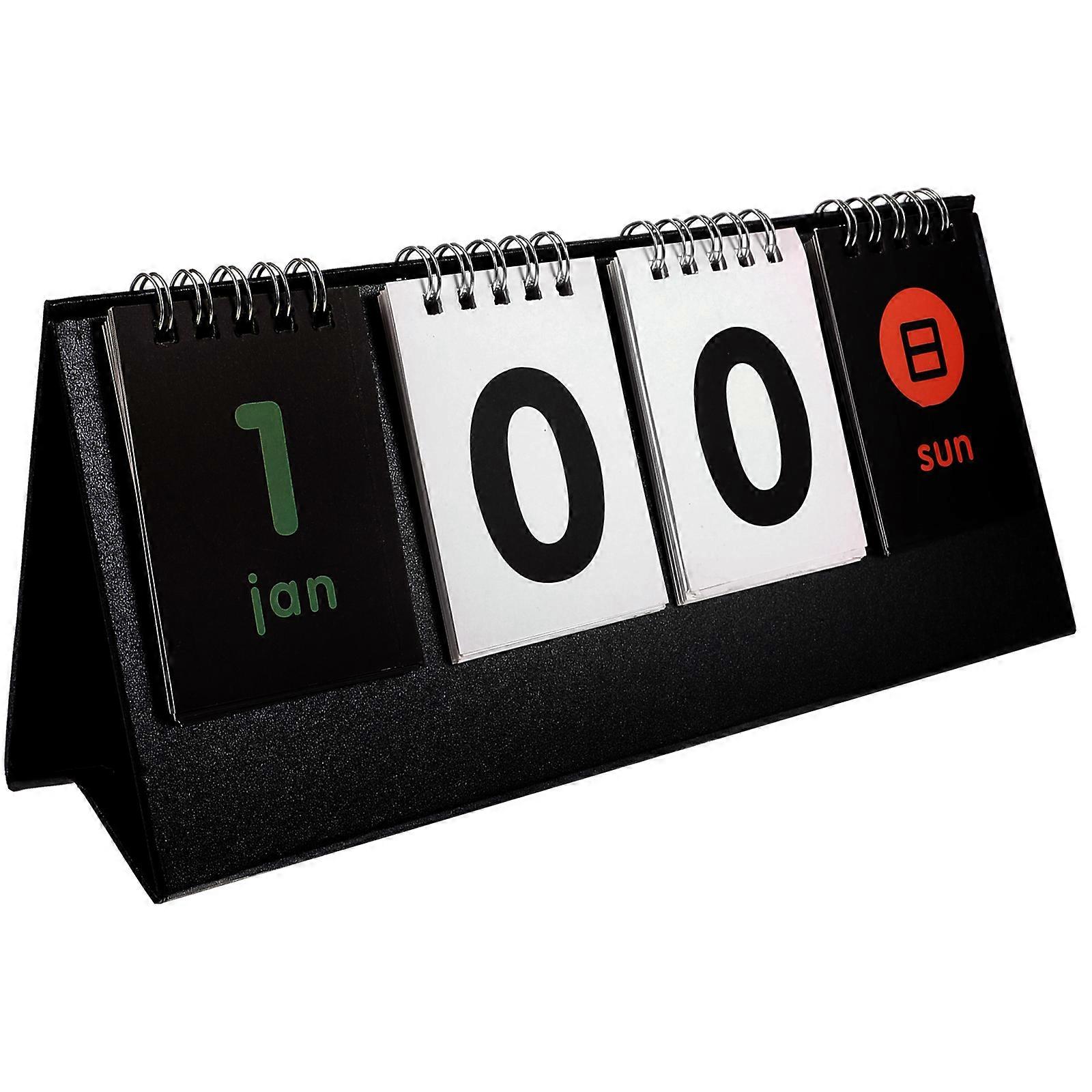 Countdown Calendar Desk Calendar with Reversible Design 2Pcs Black Set