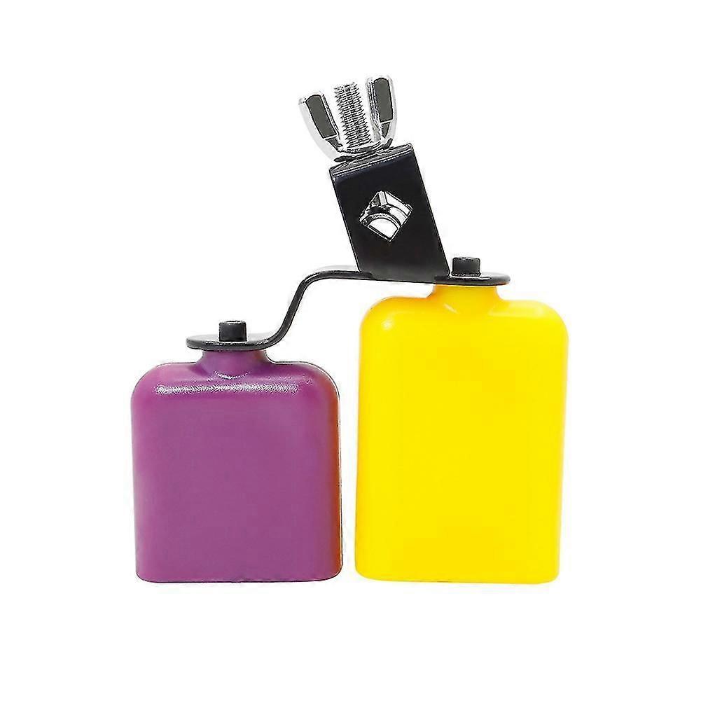 Double Mounted Low High Pitched Cowbell Noisemaker Drum Percussion Accessory