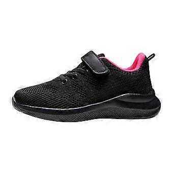 Scarpe da bambino, sneakers traspiranti, scarpe da corsa comode, calzature sportive casual leggere per bambini, scarpe eleganti da bambino, rosa acceso, 7,5-8 anni