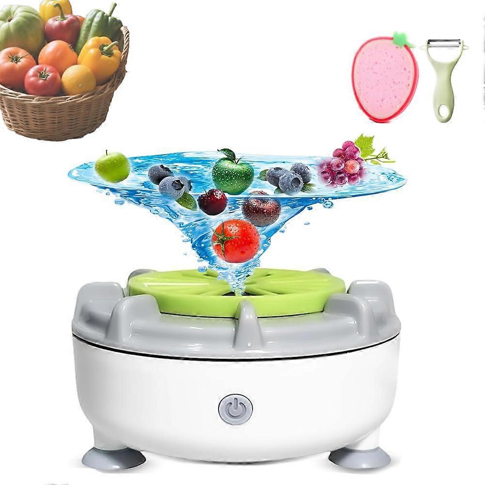 Portable Fruit and Vegetable Washer 2 in 1 USB Rechargeable Automatic Spinner for Quick Clean Kitchen Use