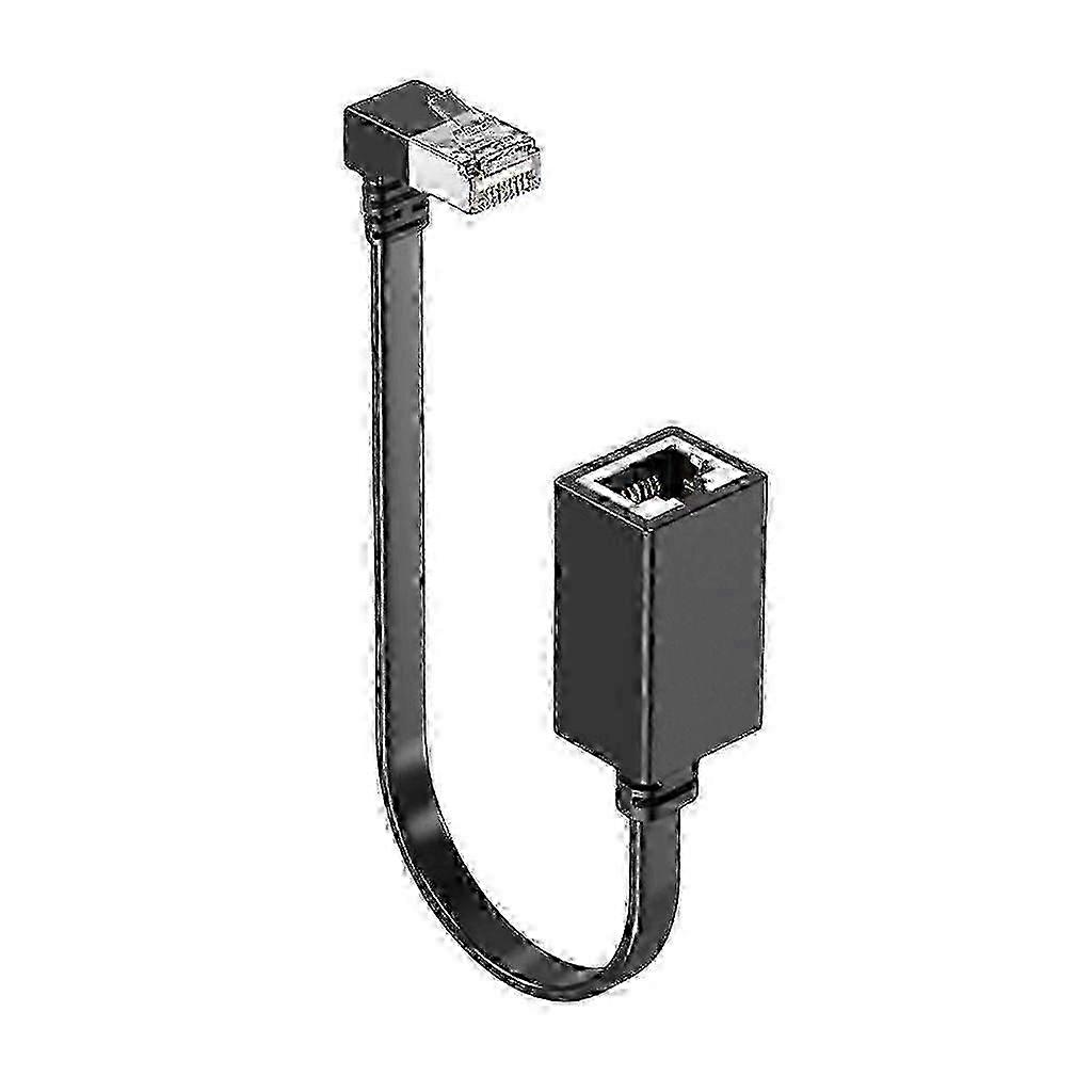 90 Degree Right Angle CAT7 Ethernet Cable RJ45 Extension for PC