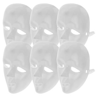 6 pcs Blank Full Face Mask Hand-painted Full Facial Mask Party Mask Prop for DIY