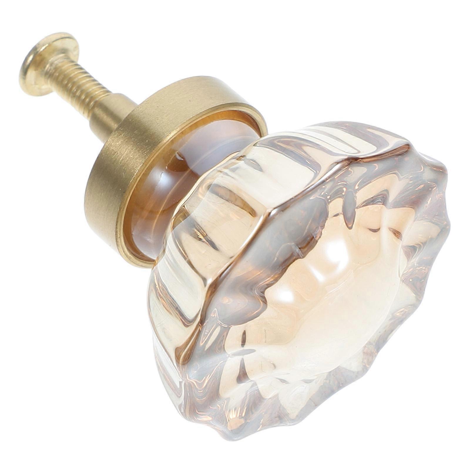 Crystal Drawer Knobs Brass Pull Handle for Cabinet with 1 Screw