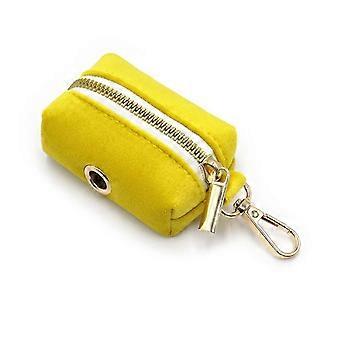 Dog Poop Bag Dispenser Solid Color for Pet Walking, Outings and Travel Easy To Clean  lemon yellow