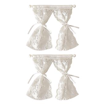 Pack of 2 Elegant Lace Curtain for Doll House Decoration Perfect Decorative Curtain for Miniature Home Decors Display Multicolor