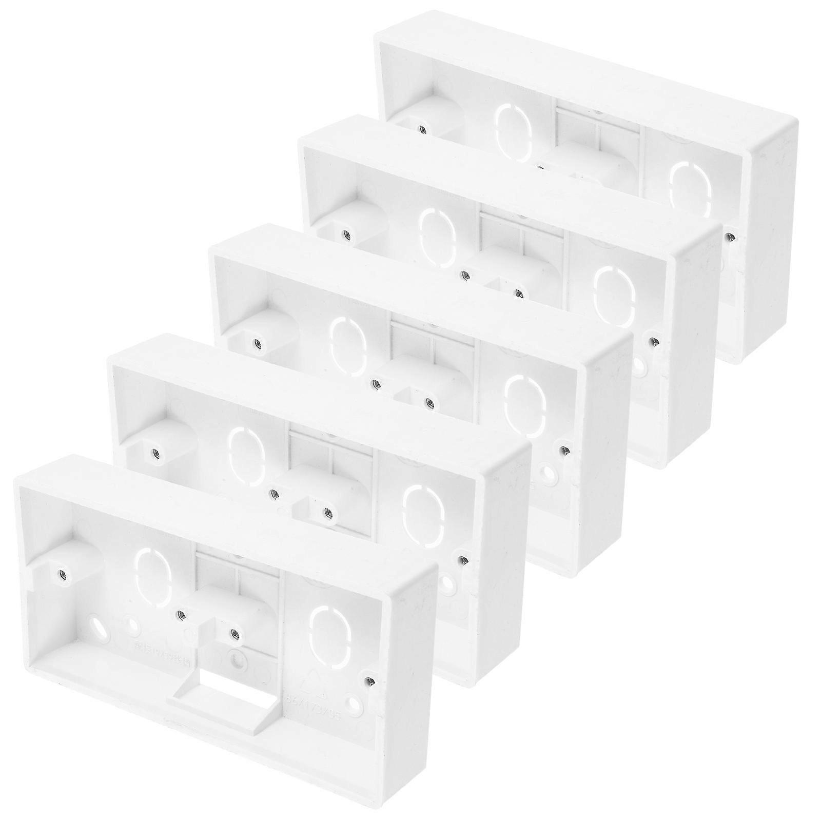 Switch Socket Panel PVC Electrical Outlet Boxes for Connecting 5Pcs Wall Mount