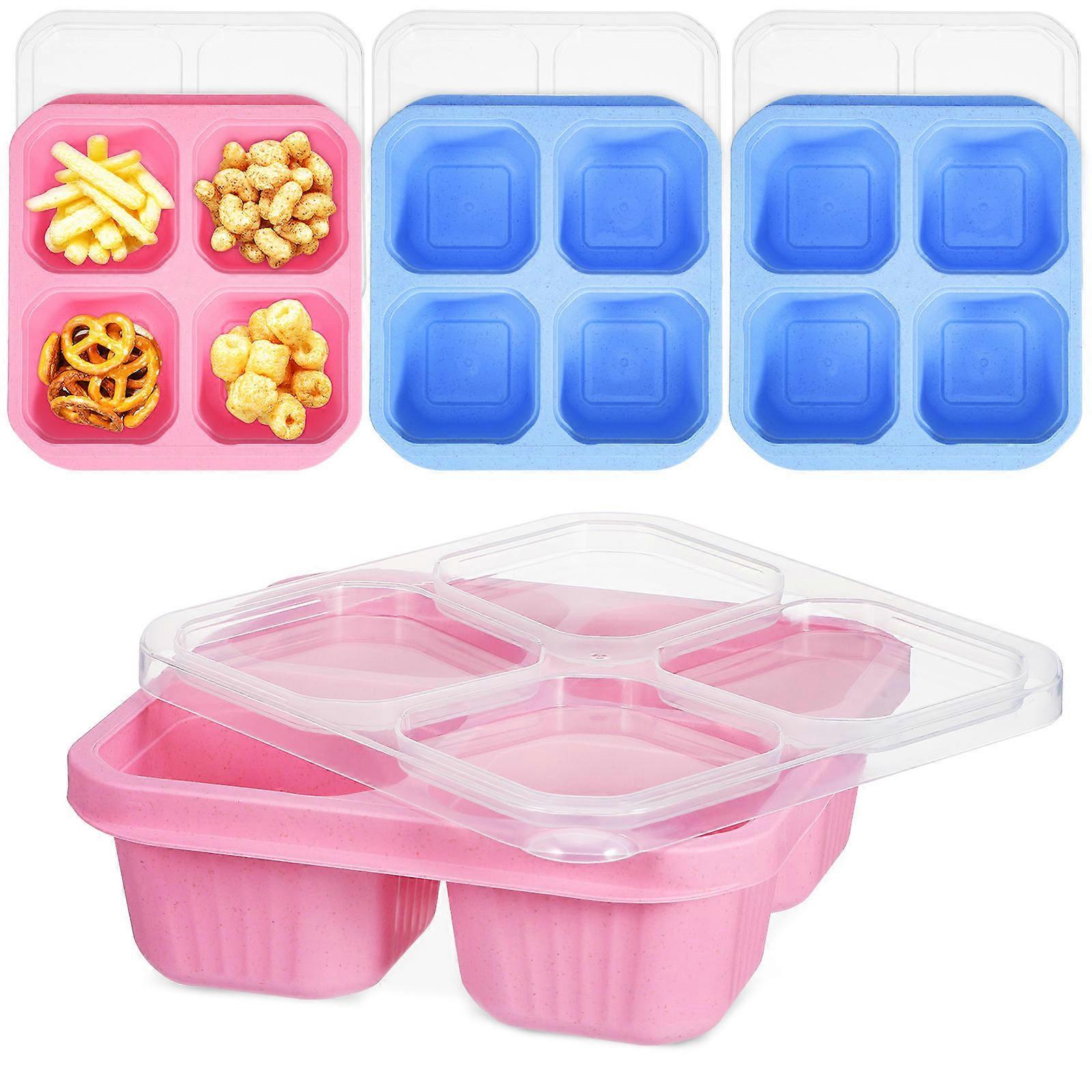 Snack Containers Four Section Food Holders for Kitchen Use 4Pcs Set