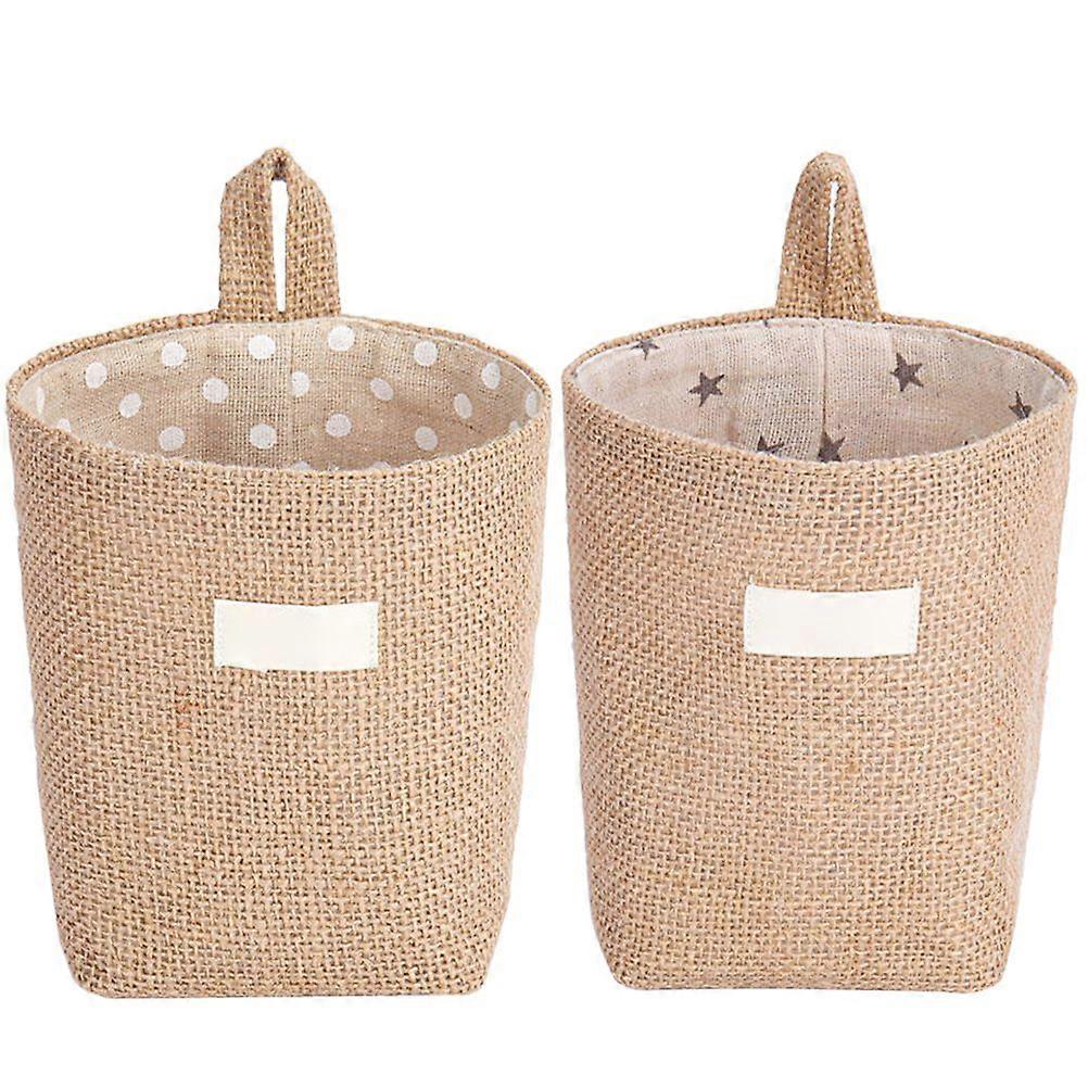 2Pcs Multi-function Storage Basket Wall Hanging Clothes Basket Desktop Sundries Bin