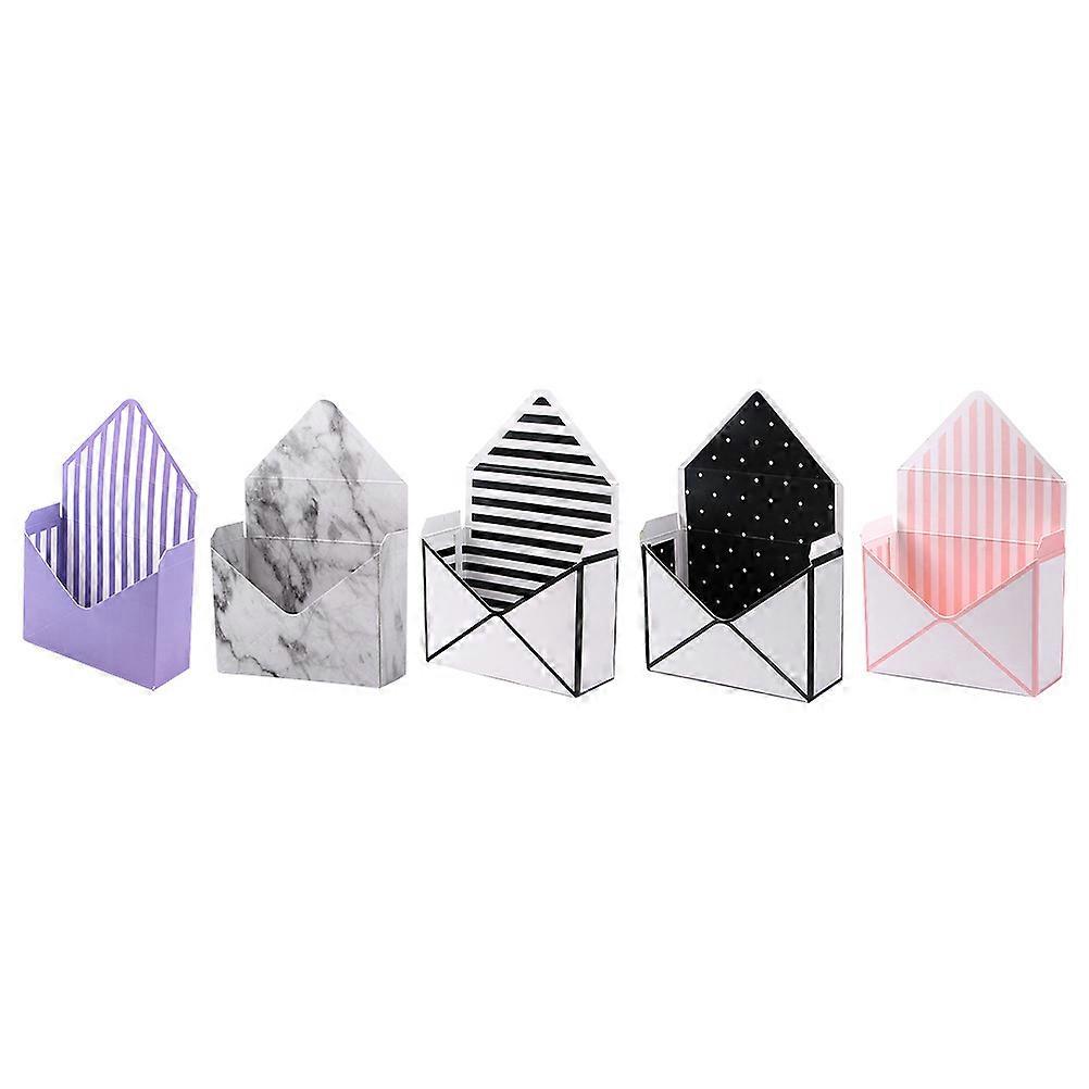 5pcs Envelop Designed Bouquet Storage Boxes Practical Flower Wrapping Boxes Mixed Style