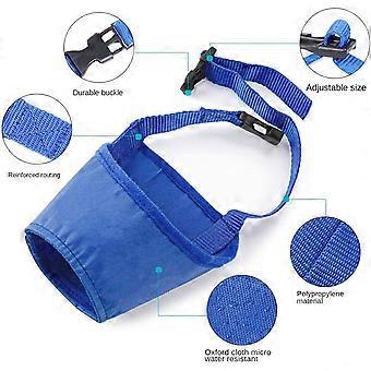 Dog muzzle, soft and breathable, prevents barking and biting, allows panting and drinking. Suitable for small, medium, and large dogs. Ideal for outi