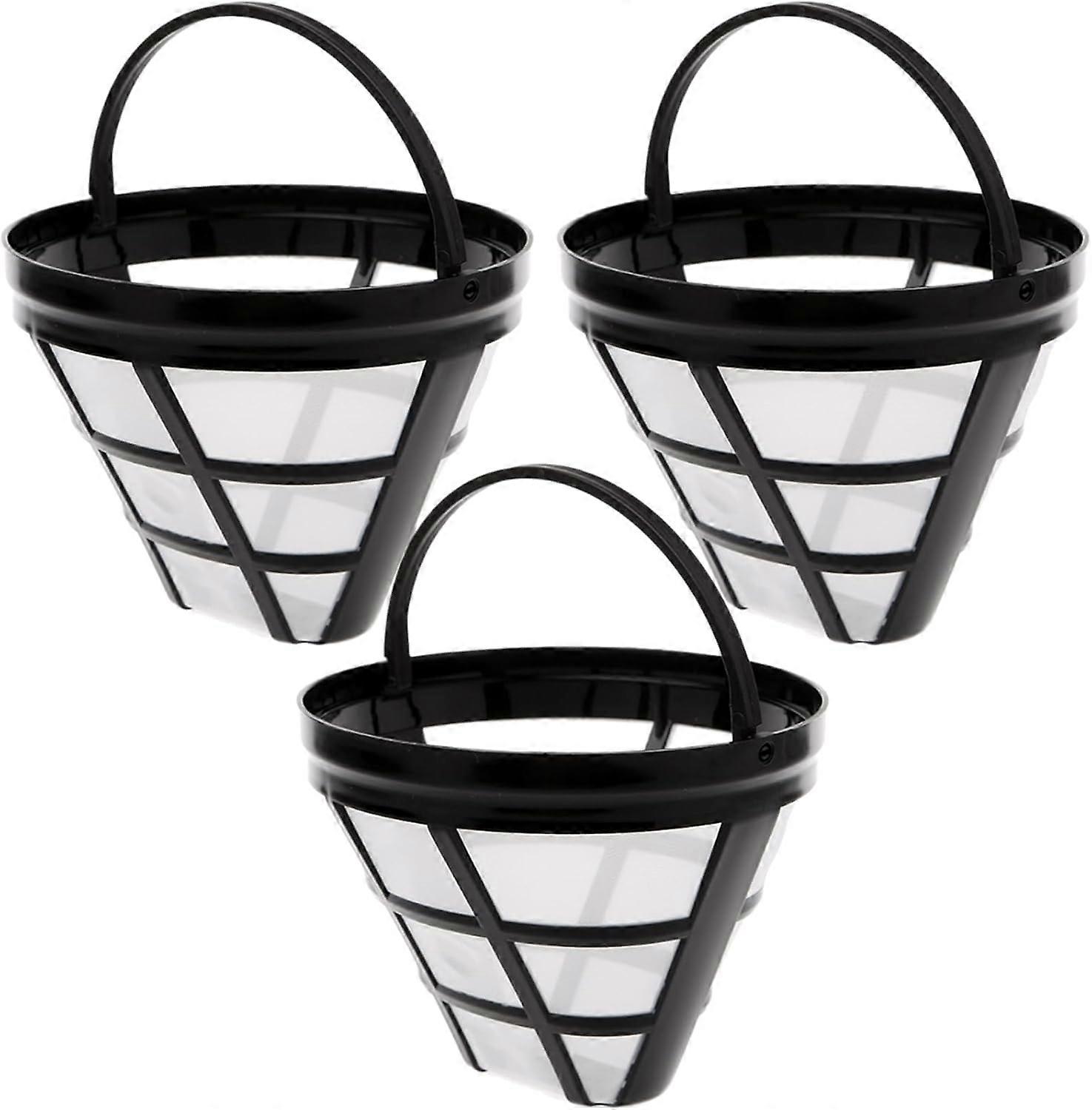 Permanent Coffee Filter Size 4 - Reusable Cone Shape for 8-12 Cups - W