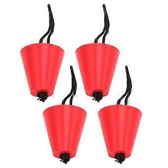 4pcs Scupper Plug Kit with Lanyard Flexible Silicone Drain Holes Stopper Bung Universal for Kayaks CanoesRed