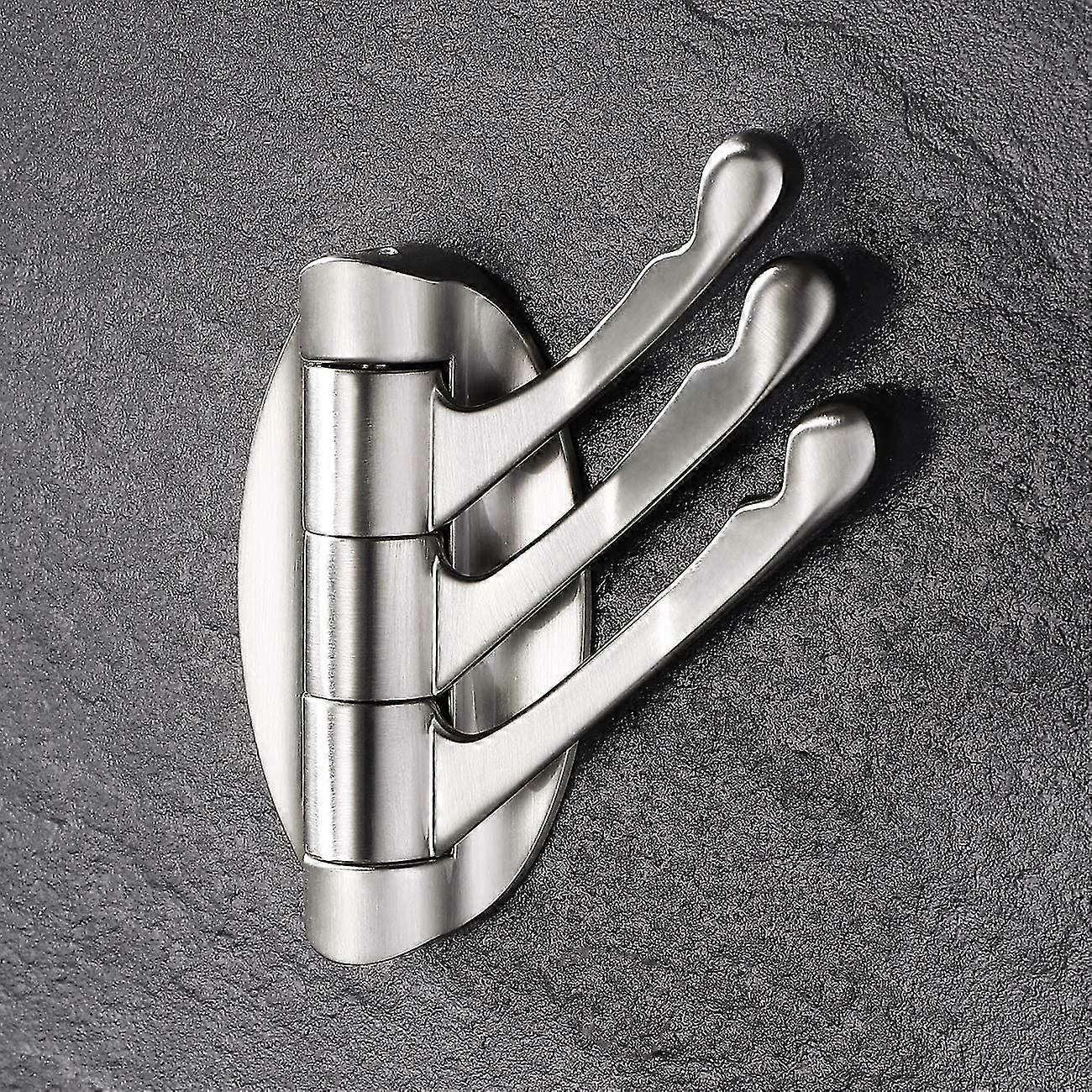 Folding Swing Arm Triple Coat Hook,solid Metal Swivel Hook,grey
