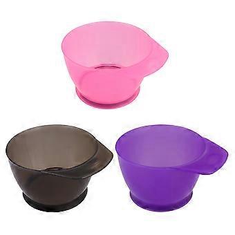 3PCS En Plastique Cheveux Coloration Bol Épaissi Teintant Bol Dyeing Scale Bol avec Poignée pour Salon À Domicile