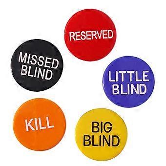 5Pcs Missed Blind Button Poker Buttons Dealer Button Professional Button Boat Shade Parts Big Suit Button Poker Buttons Multicolor