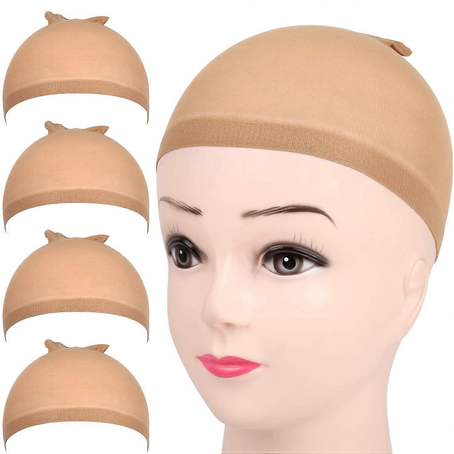 Marron Clair Bas Perruque Cap Élastique Nylon Perruque Casquette Femmes