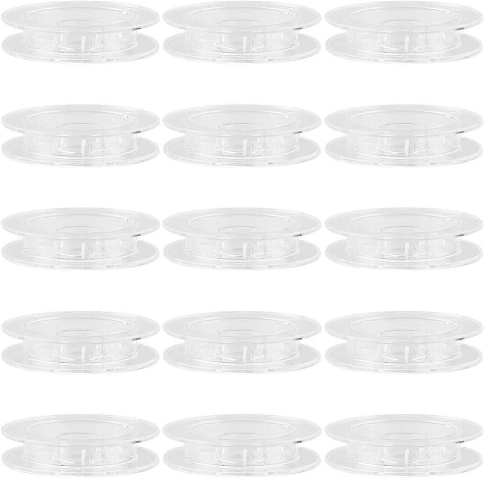 15Pcs 50 x 10mm Empty Spool Flat Plastic Spools White Wire Flat Embroidery Thread Weaving Organizer String Holder Bobbin