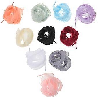 10 paria organza-kengännauhoja - Vaihtokengännauhat - Satiininauhakengännauhat - Satiinikengännauhat lenkkareihin, kouluun tai hääkenkiin