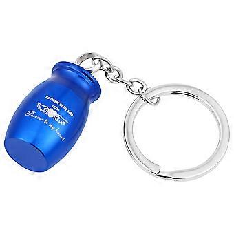 Urn Key Chain Pendant Pet Urn Container for Decor Blue Metal Key