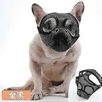 Kort snute hund snute, bulldog snute justerbar pustende mesh hund snute for Briting tygge